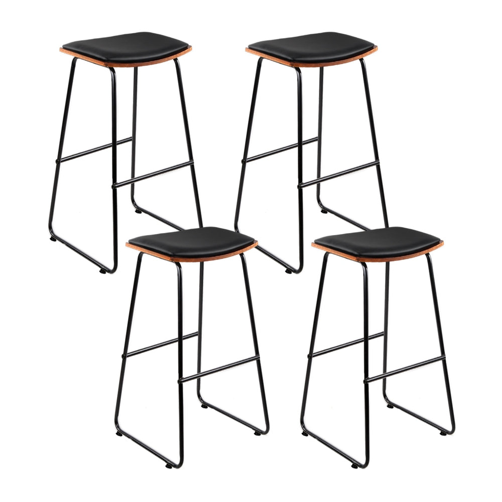 Artiss 4x Bar Stools Leather Padded Metal-Furniture &gt; Bar Stools &amp; Chairs &gt; Table &amp; Bar Stools-PEROZ Accessories