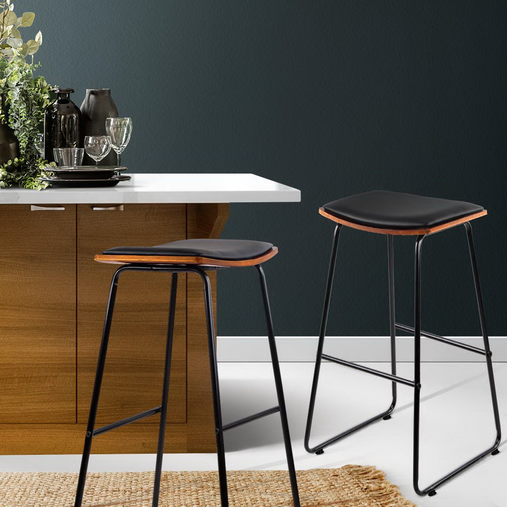 Artiss 4x Bar Stools Leather Padded Metal-Furniture &gt; Bar Stools &amp; Chairs &gt; Table &amp; Bar Stools-PEROZ Accessories