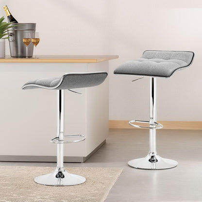 Artiss 4x Bar Stools Linen Padded Gas Lift-Furniture &gt; Bar Stools &amp; Chairs &gt; Table &amp; Bar Stools-PEROZ Accessories