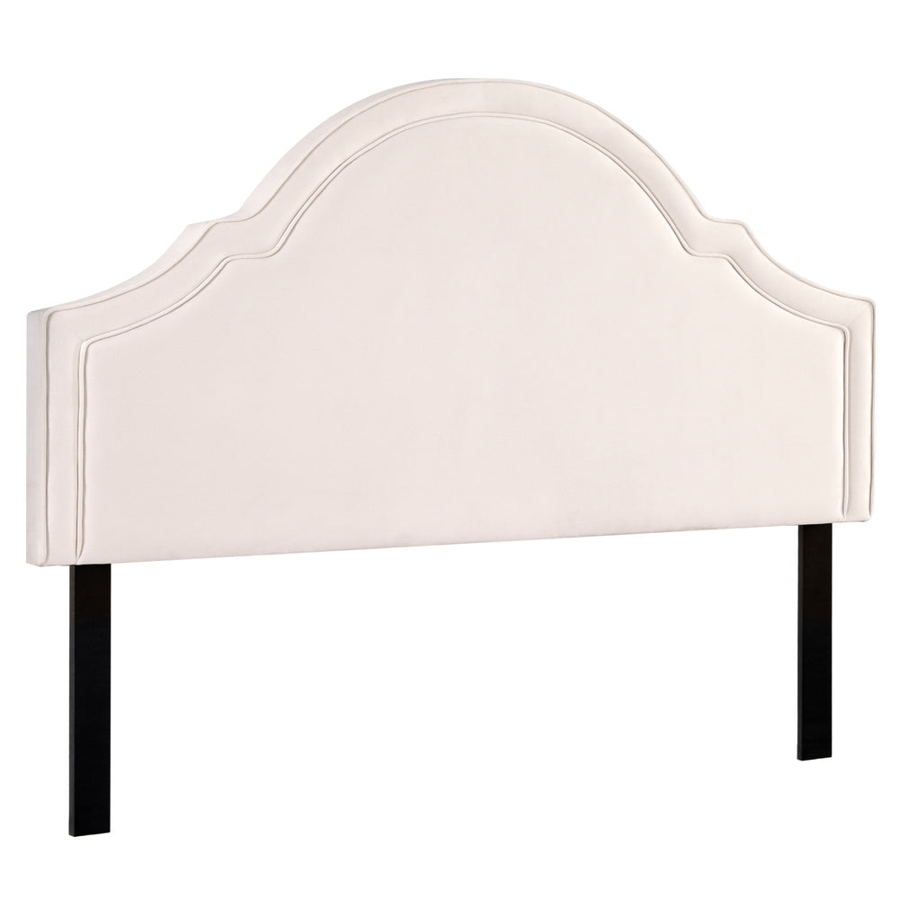 Artiss Bed Frame Bed Head Headboard King Velvet IRIS Beige-Furniture &gt; Bedroom &gt; Headboards-PEROZ Accessories