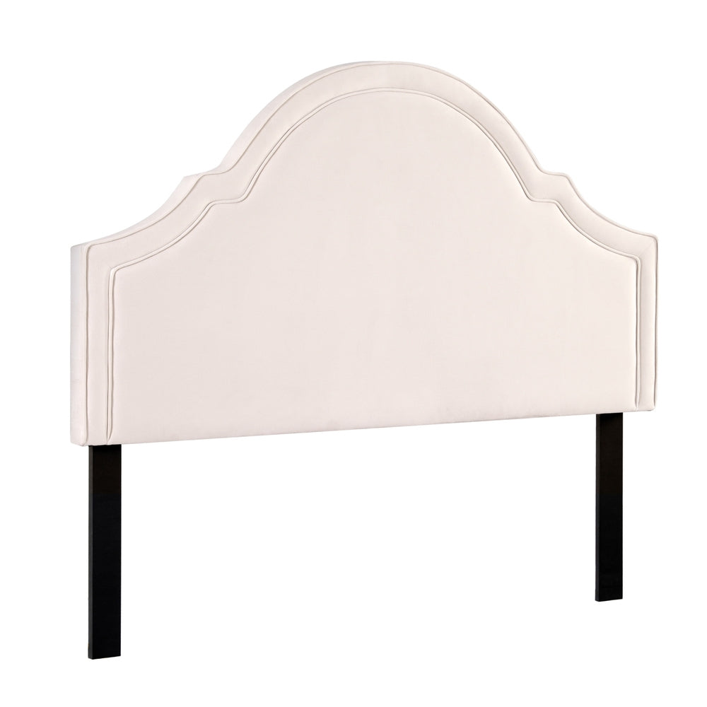 Artiss Bed Frame Bed Head Headboard Queen Velvet IRIS Beige-Furniture &gt; Bedroom &gt; Headboards-PEROZ Accessories