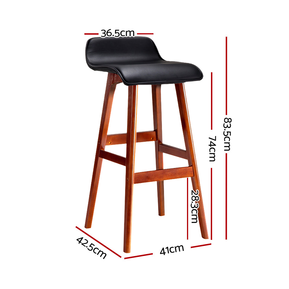 Artiss 4x Bar Stools Wooden Stool Black-Furniture &gt; Bar Stools &amp; Chairs &gt; Table &amp; Bar Stools-PEROZ Accessories