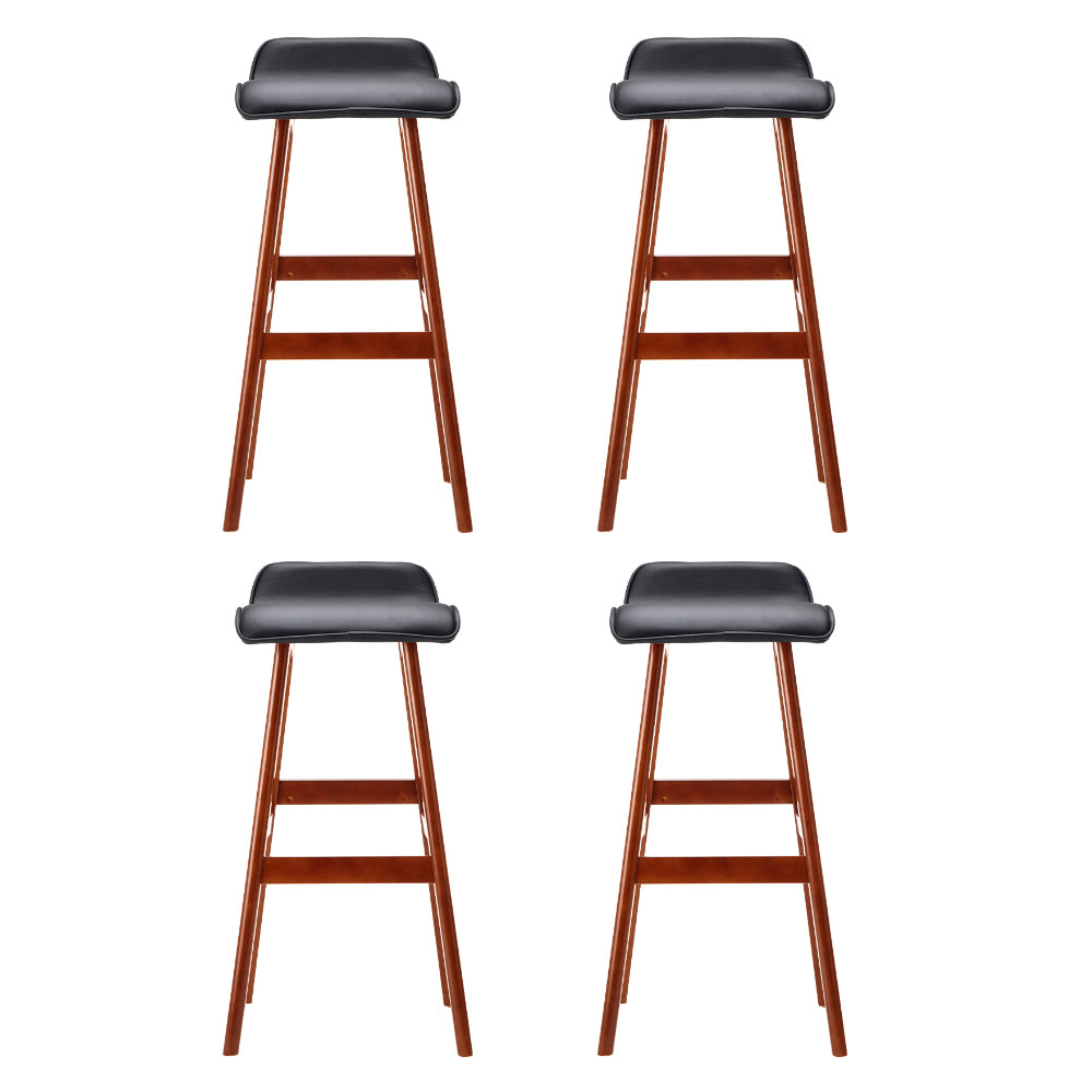 Artiss 4x Bar Stools Wooden Stool Black-Furniture &gt; Bar Stools &amp; Chairs &gt; Table &amp; Bar Stools-PEROZ Accessories