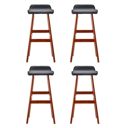 Artiss 4x Bar Stools Wooden Stool Black-Furniture &gt; Bar Stools &amp; Chairs &gt; Table &amp; Bar Stools-PEROZ Accessories