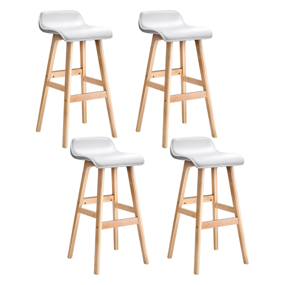 Artiss 4x Bar Stools Wooden Stool White-Furniture &gt; Bar Stools &amp; Chairs &gt; Table &amp; Bar Stools-PEROZ Accessories