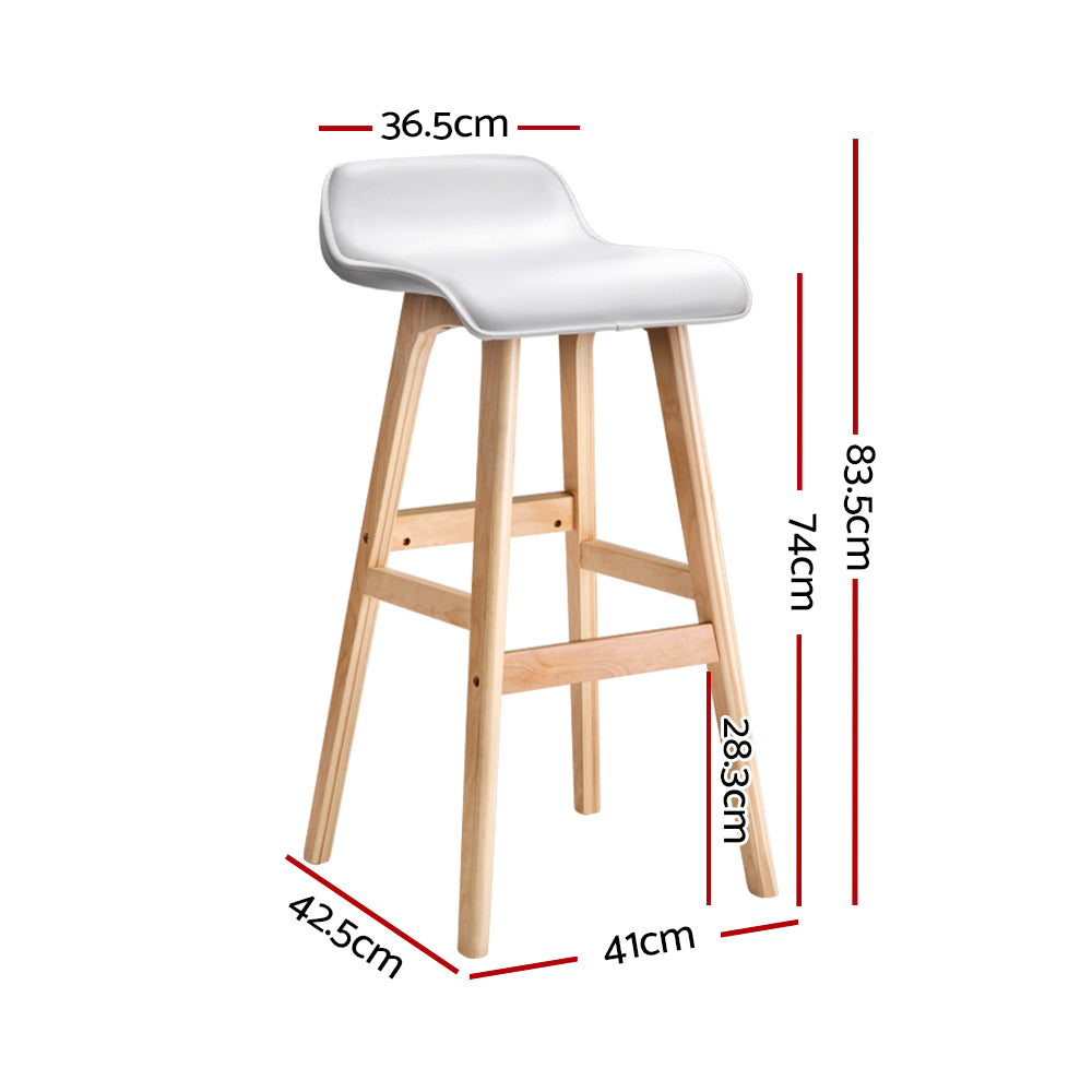 Artiss 4x Bar Stools Wooden Stool White-Furniture &gt; Bar Stools &amp; Chairs &gt; Table &amp; Bar Stools-PEROZ Accessories