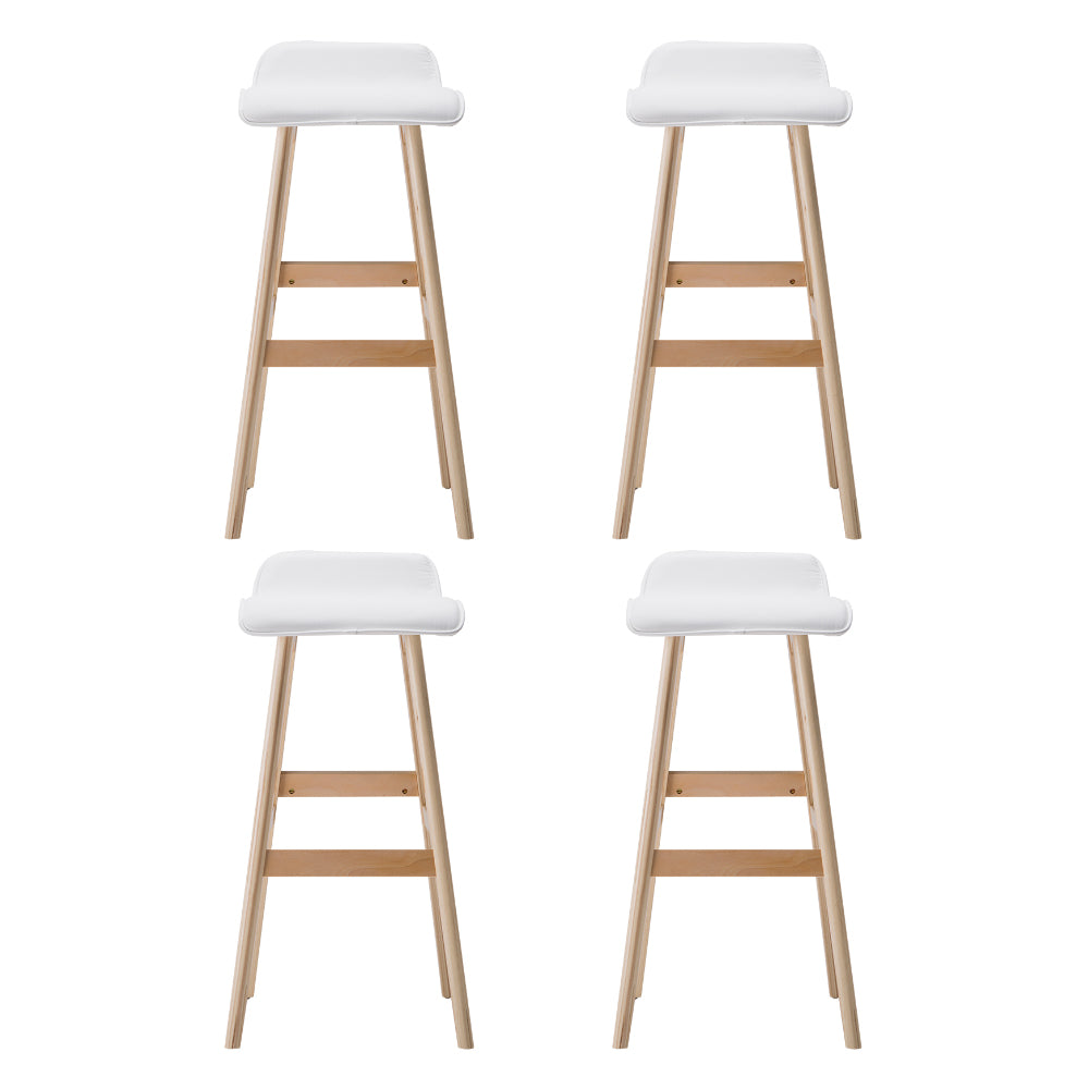 Artiss 4x Bar Stools Wooden Stool White-Furniture &gt; Bar Stools &amp; Chairs &gt; Table &amp; Bar Stools-PEROZ Accessories