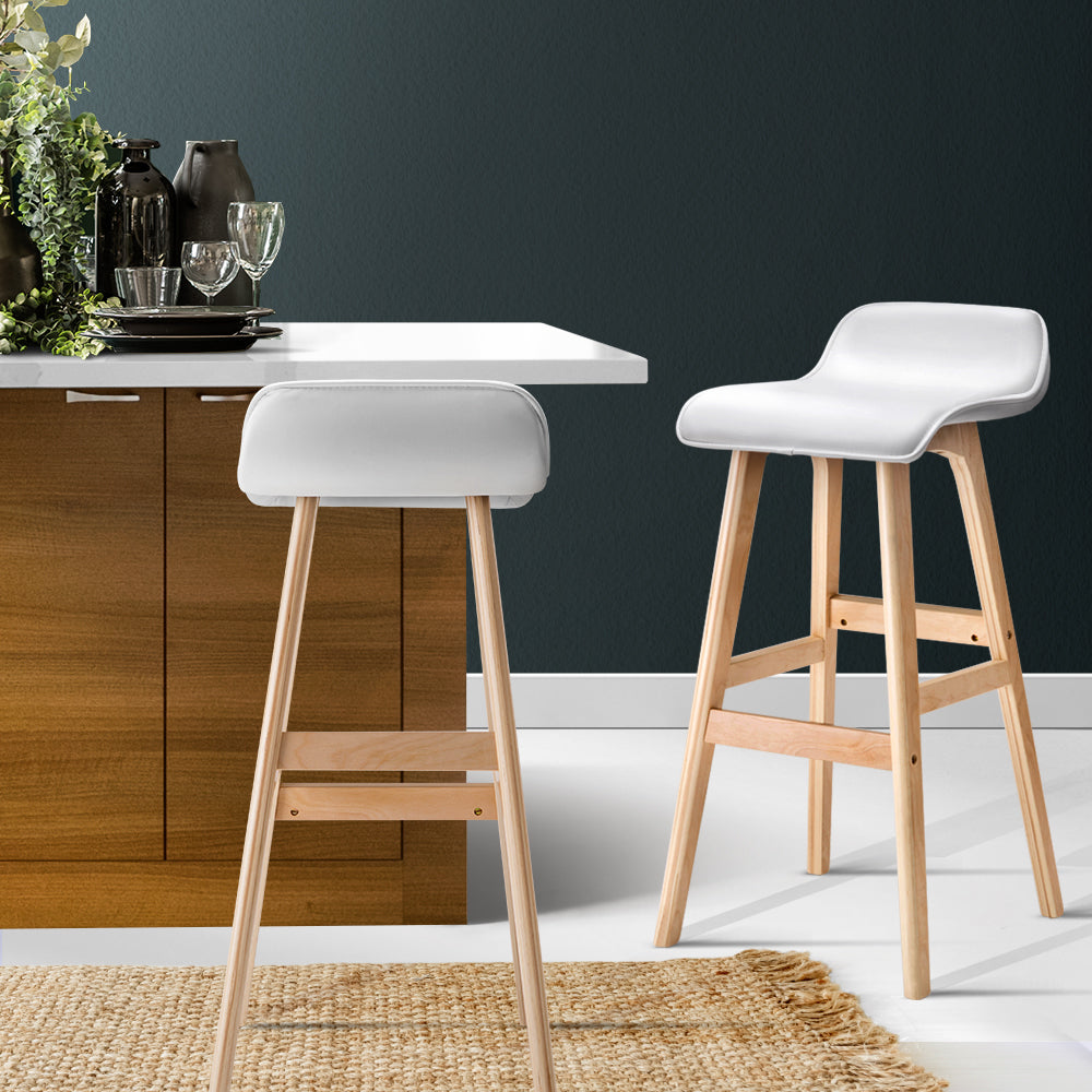 Artiss 4x Bar Stools Wooden Stool White-Furniture &gt; Bar Stools &amp; Chairs &gt; Table &amp; Bar Stools-PEROZ Accessories