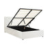 Oikiture Bed Frame King Single Gas Lift Base Storage Leather White-Bed Frames-PEROZ Accessories