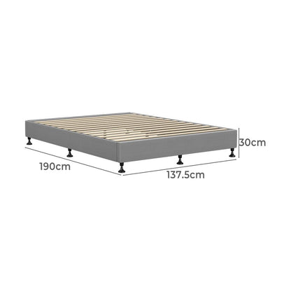 Oikiture Bed Frame Double Size Bed Base Platform Grey-Bed Frames-PEROZ Accessories