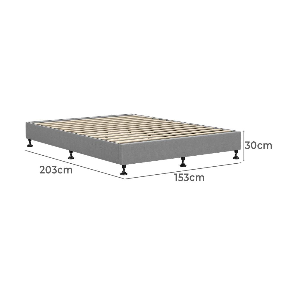 Oikiture Bed Frame Queen Size Bed Base Platform Grey-Bed Frames-PEROZ Accessories