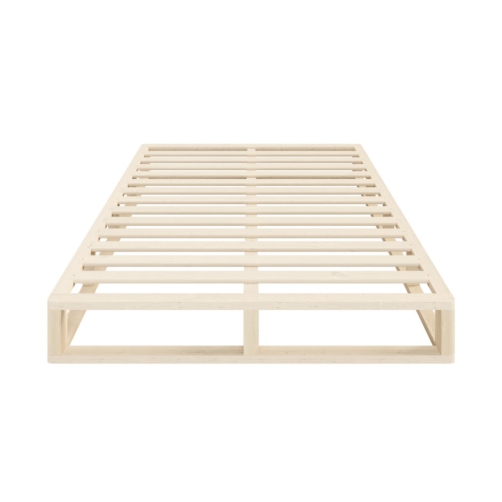 Oikiture Wooden Bed Frame Double Size Cage-like Base-Bed Frames-PEROZ Accessories