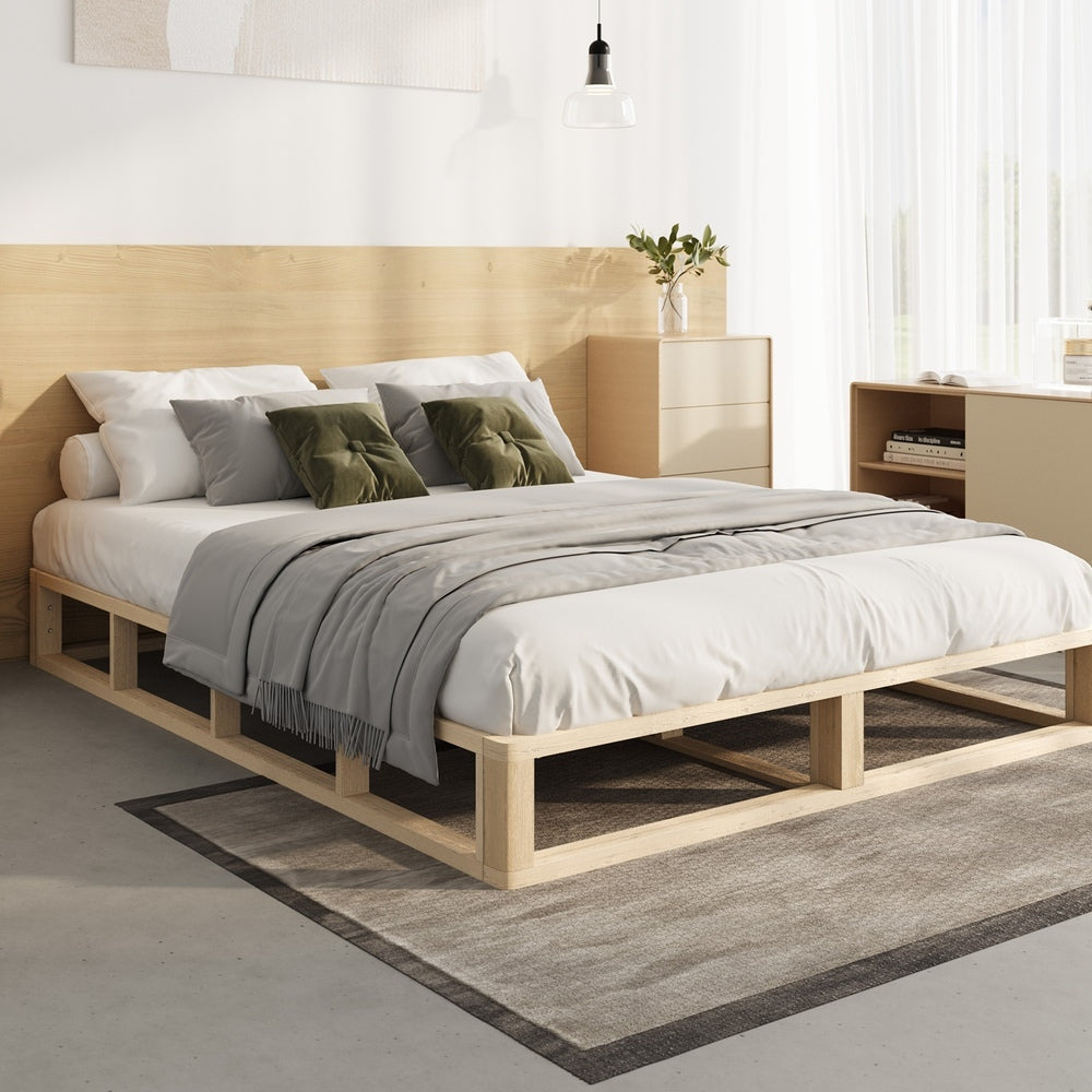 Oikiture Wooden Bed Frame King Single Cage-like Base-Bed Frames-PEROZ Accessories