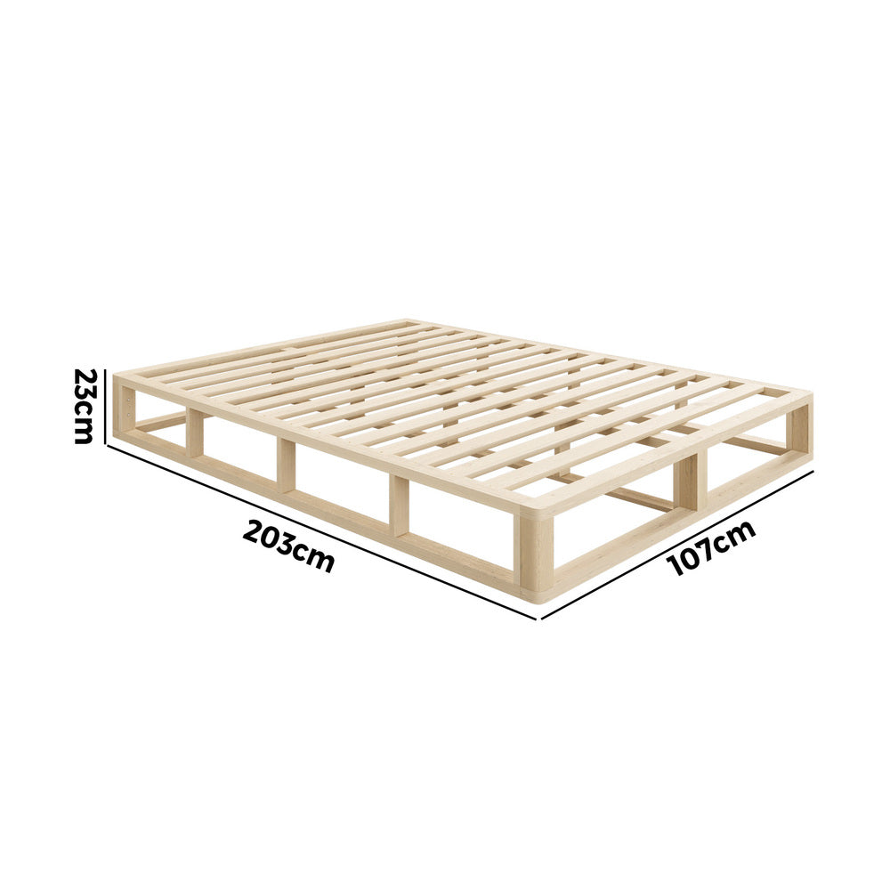 Oikiture Wooden Bed Frame King Single Cage-like Base-Bed Frames-PEROZ Accessories