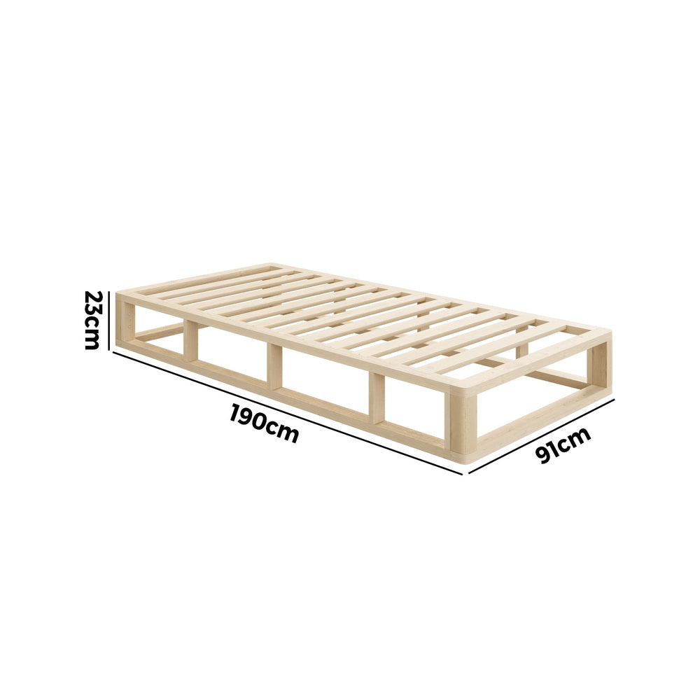 Oikiture Wooden Bed Frame Single Size Cage-like Base-Bed Frames-PEROZ Accessories