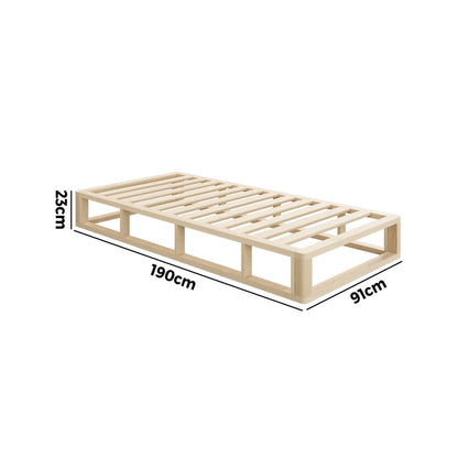 Oikiture Wooden Bed Frame Single Size Cage-like Base-Bed Frames-PEROZ Accessories