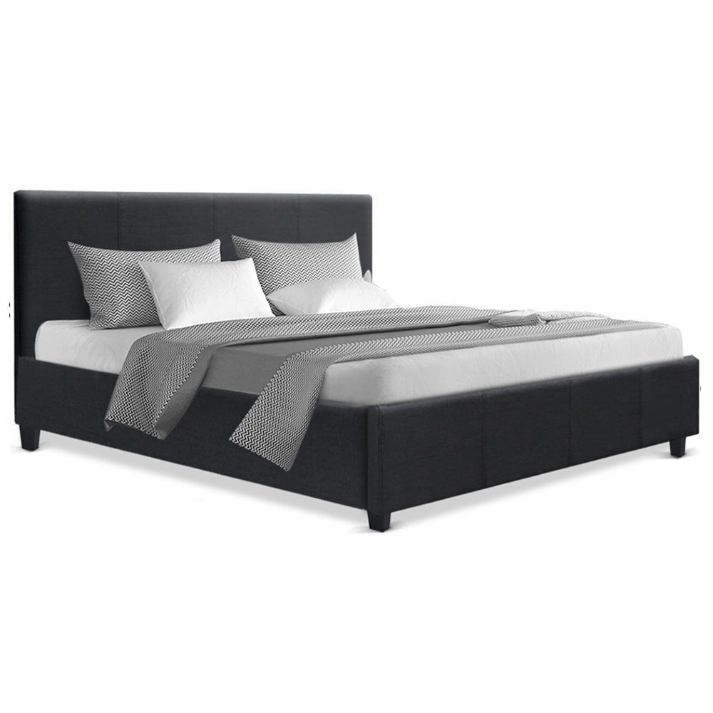 Artiss Neo Bed Frame Fabric - Charcoal Queen-Bed Frames-PEROZ Accessories