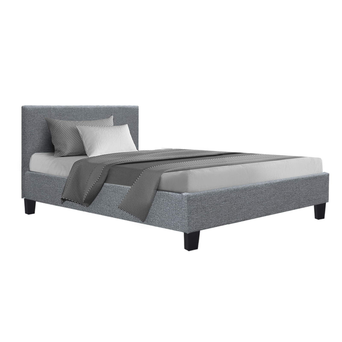 Artiss Neo Bed Frame Fabric - Grey Single-Bed Frames-PEROZ Accessories