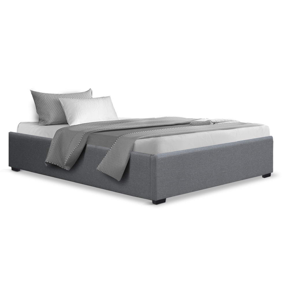 Artiss King Single Size Gas Lift Bed Frame Base With Storage Platform Fabric-Bed Frames-PEROZ Accessories