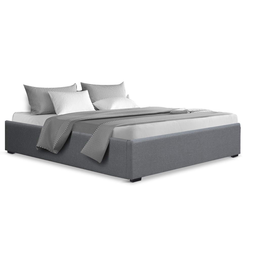 Artiss Queen Size Gas Lift Bed Frame Base With Storage Platform Fabric-Bed Frames-PEROZ Accessories