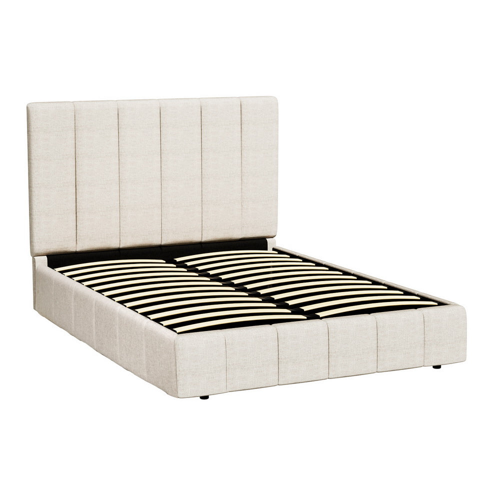 Artiss Bed Frame Queen Size Beige TETTE-Furniture &gt; Bedroom-PEROZ Accessories