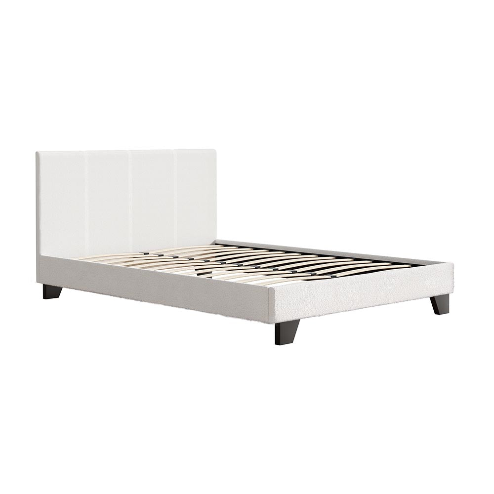 Artiss Bed Frame Double Size Boucle Fabric Mattress Base Platform Wooden-Bed Frames-PEROZ Accessories