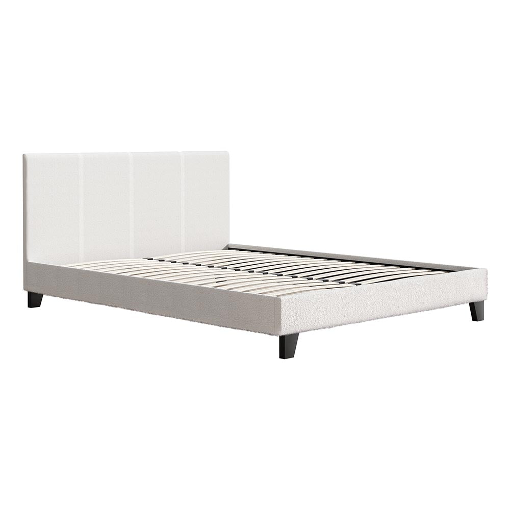 Artiss Bed Frame Queen Size Boucle Fabric Mattress Base Platform Wooden-Bed Frames-PEROZ Accessories