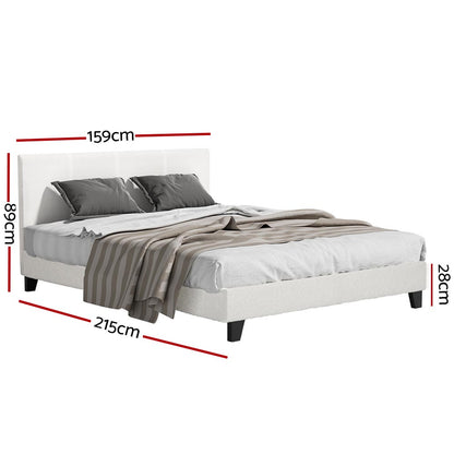 Artiss Bed Frame Queen Size Boucle Fabric Mattress Base Platform Wooden-Bed Frames-PEROZ Accessories