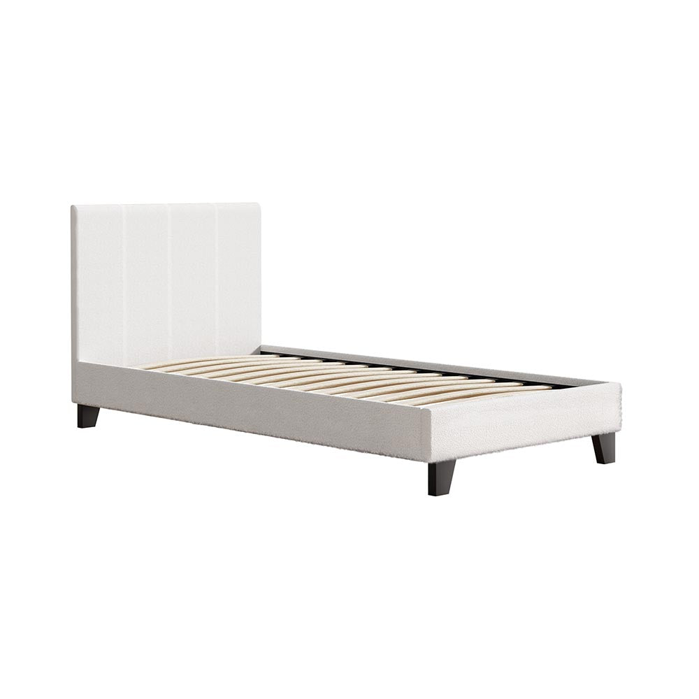 Artiss Bed Frame Single Size Boucle Fabric Mattress Base Platform Wooden-Bed Frames-PEROZ Accessories