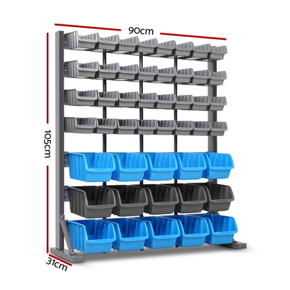 Giantz 47 Storage Bin Rack Free Stand Steel Stand-Tools &gt; Tools Storage-PEROZ Accessories