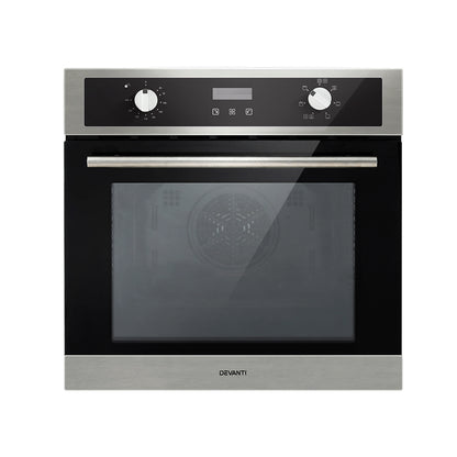 Devanti Electric Built In Wall Oven 80L Convection Grill Ovens Stainless Steel-Appliances &gt; Kitchen Appliances-PEROZ Accessories