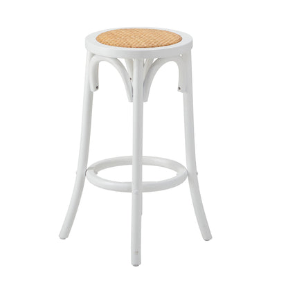 Oikiture 2x Bar Stools Dining Chair Rattan Seat White-Bar Stools-PEROZ Accessories