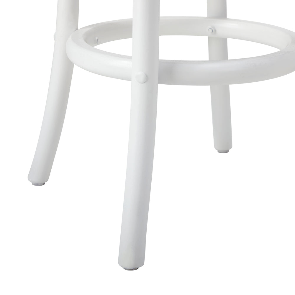 Oikiture 2x Bar Stools Dining Chair Rattan Seat White-Bar Stools-PEROZ Accessories