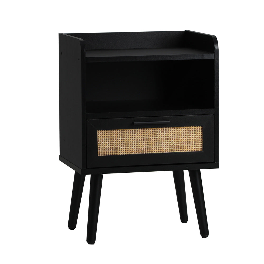 Oikiture 2X Bedside Table Drawer Side Table Rattan-BedSide Tabless-PEROZ Accessories