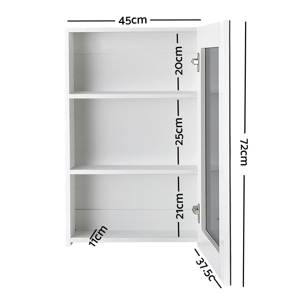 Cefito Bathroom Mirror Cabinet 450x720mm White-Furniture &gt; Bathroom-PEROZ Accessories