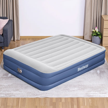 Bestway Air Mattress Queen Inflatable Bed 46cm Airbed Blue-Home &amp; Garden &gt; Inflatable Mattress-PEROZ Accessories