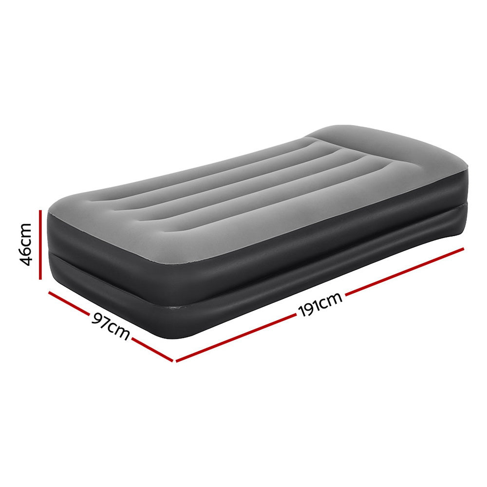 Bestway Air Mattress Single Inflatable Bed 46cm Airbed Black-Mattresses-PEROZ Accessories