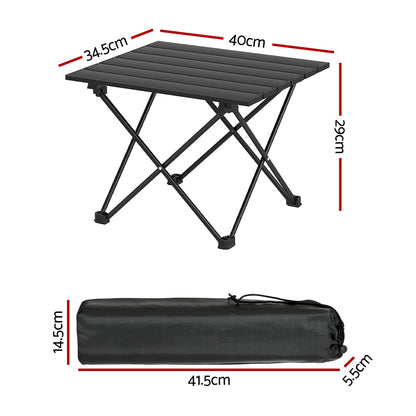 Weisshorn Folding Camping Table 40CM Roll Up Outdoor Picnic BBQ Aluminium Desk-Camping Tables-PEROZ Accessories