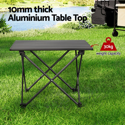 Weisshorn Folding Camping Table 40CM Roll Up Outdoor Picnic BBQ Aluminium Desk-Camping Tables-PEROZ Accessories