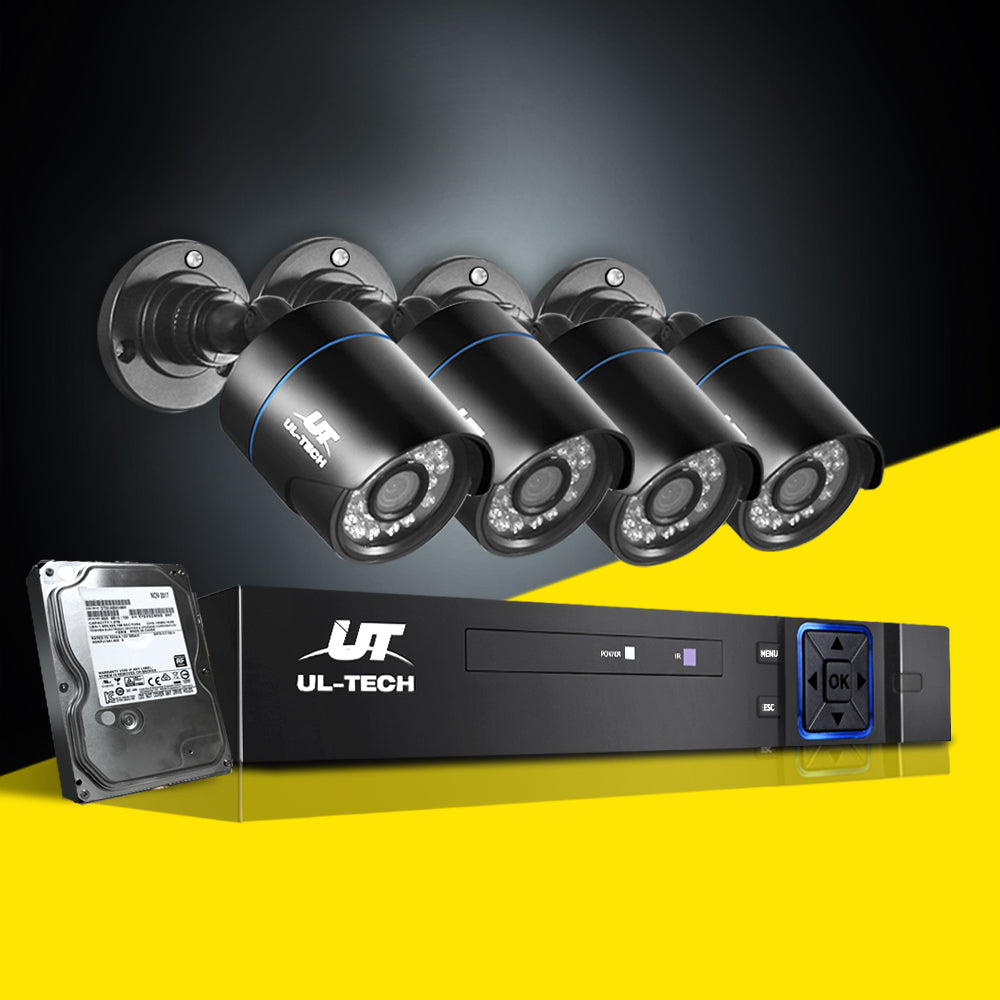 UL-Tech CCTV Security System 2TB 4CH DVR 1080P 4 Camera Sets-CCTV-PEROZ Accessories