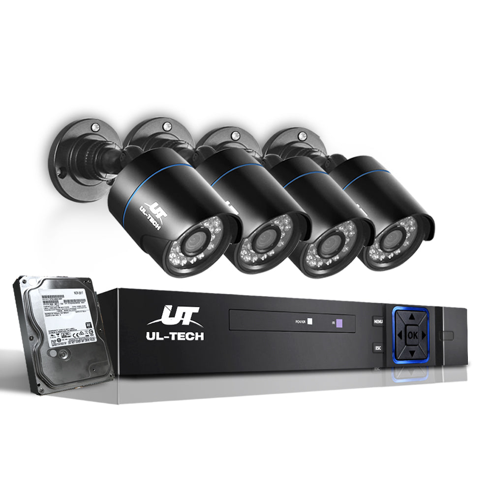 UL-Tech CCTV Security System 2TB 8CH DVR 1080P 4 Camera Sets-CCTV-PEROZ Accessories