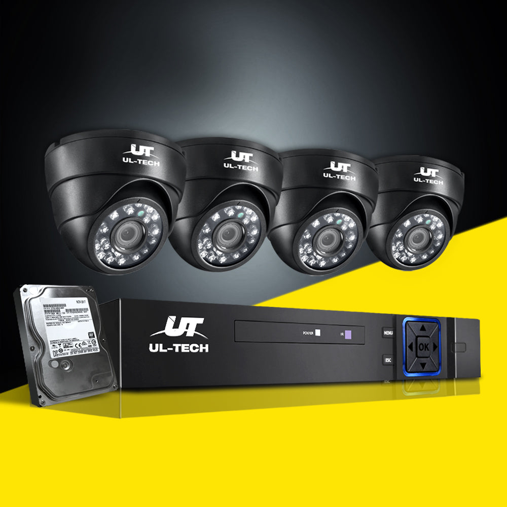 UL-tech CCTV Camera Security System Home 8CH DVR 1080P 4 Dome cameras with 1TB Hard Drive-CCTV-PEROZ Accessories