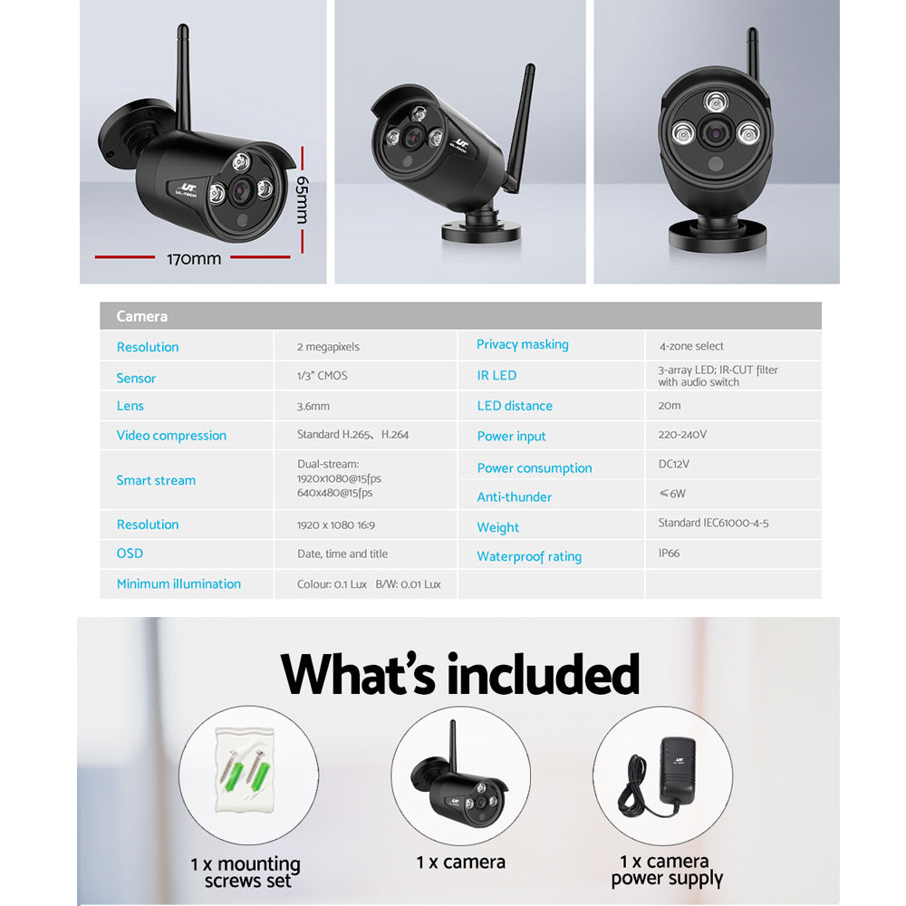 UL-TECH 3MP Wireless Security Camera System IP CCTV Home-CCTV-PEROZ Accessories