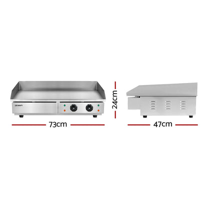 Devanti Commercial Electric Griddle 73cm BBQ Grill Plate 4400W-Appliances &gt; Kitchen Appliances-PEROZ Accessories