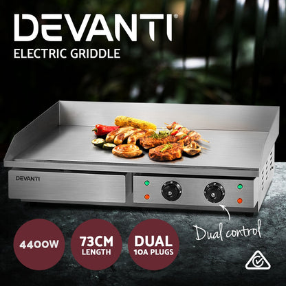 Devanti Commercial Electric Griddle 73cm BBQ Grill Plate 4400W-Appliances &gt; Kitchen Appliances-PEROZ Accessories