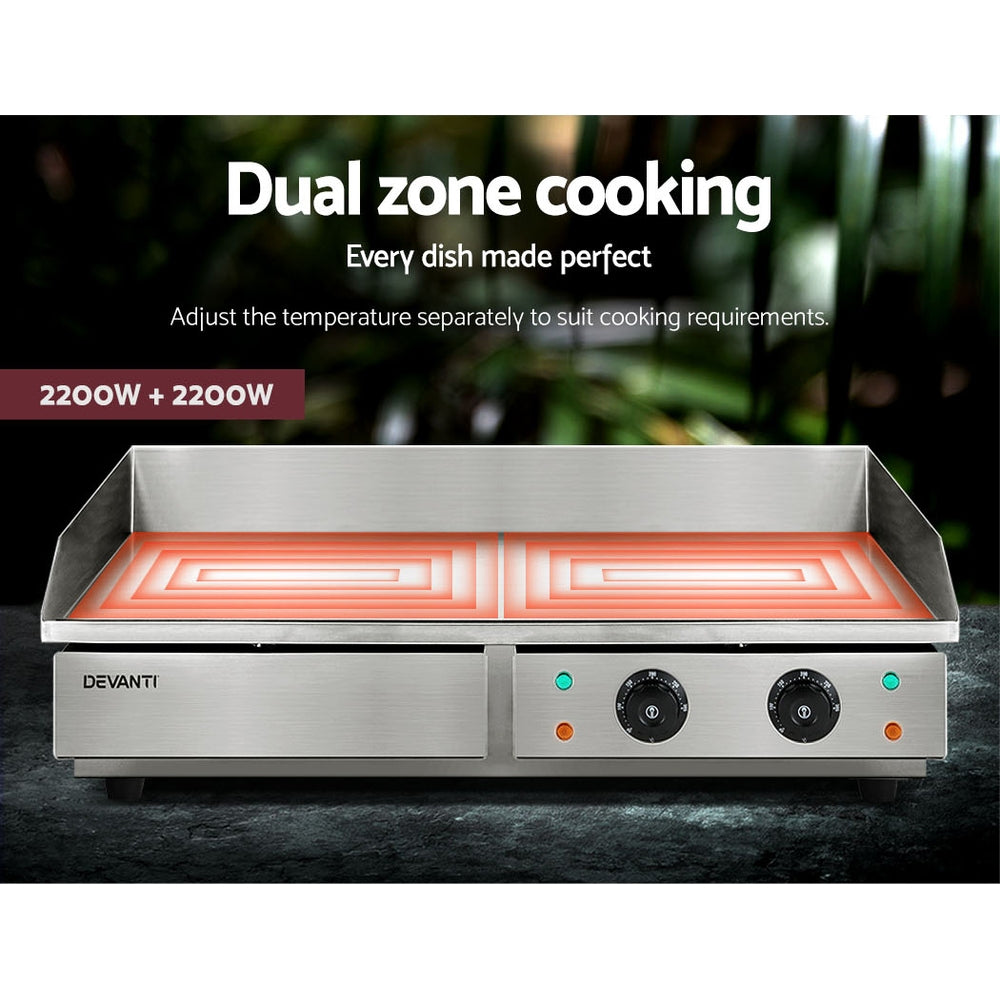 Devanti Commercial Electric Griddle 73cm BBQ Grill Plate 4400W-Appliances &gt; Kitchen Appliances-PEROZ Accessories