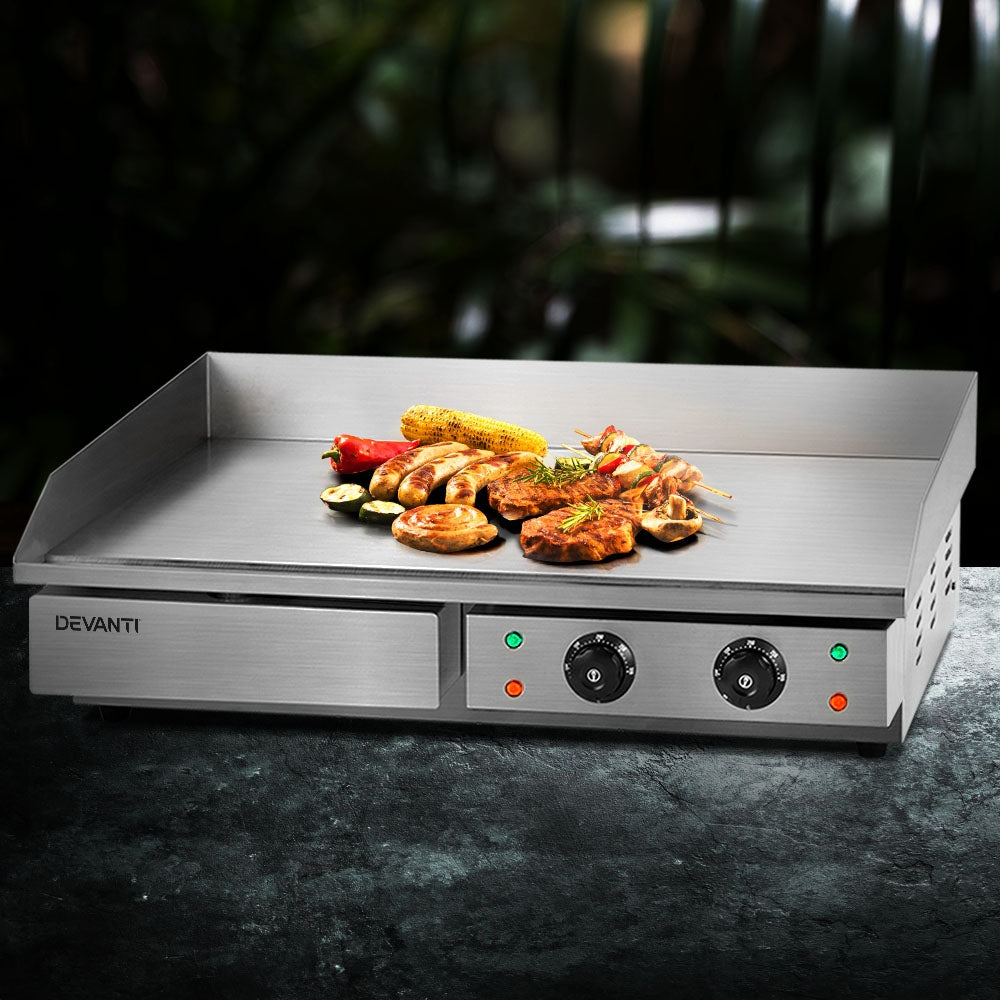 Devanti Commercial Electric Griddle 73cm BBQ Grill Plate 4400W-Appliances &gt; Kitchen Appliances-PEROZ Accessories