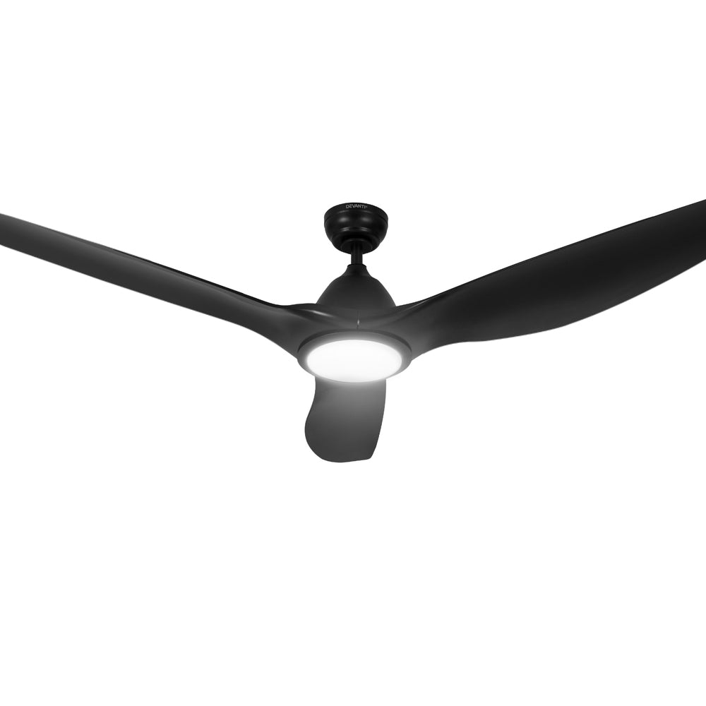 Devanti 64 Inch Ceiling Fan DC Motor w/Light w/Remote - Black-Appliances &gt; Fans &gt; Ceiling Fans-PEROZ Accessories