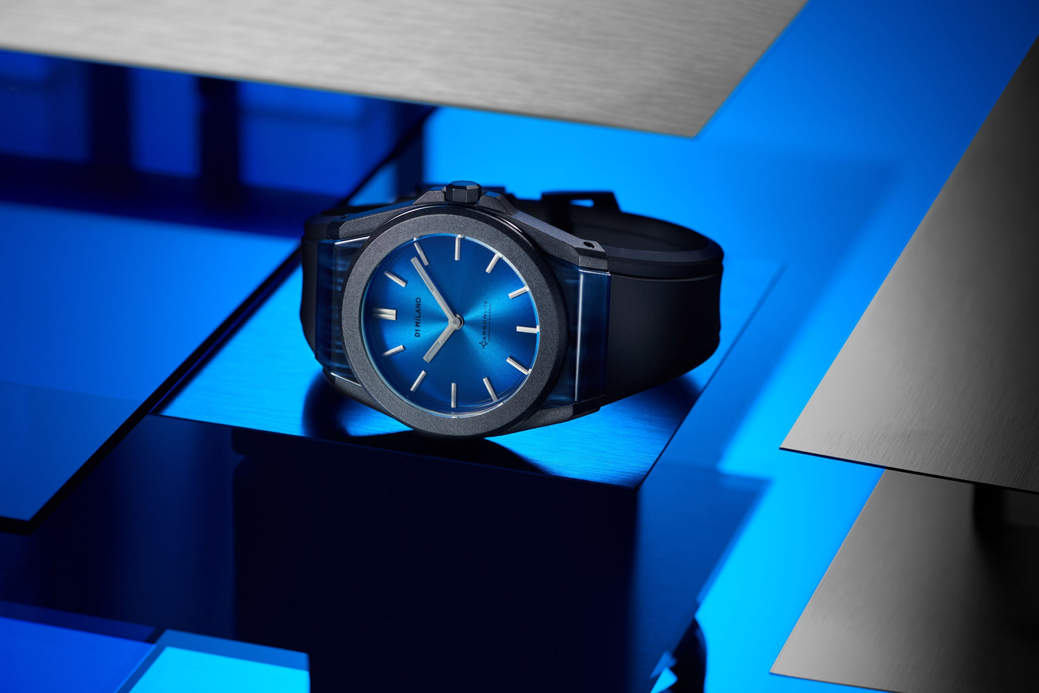 D1 Milano Carbonlite Blue 40.5mm Watch-Quartz Watches-PEROZ Accessories