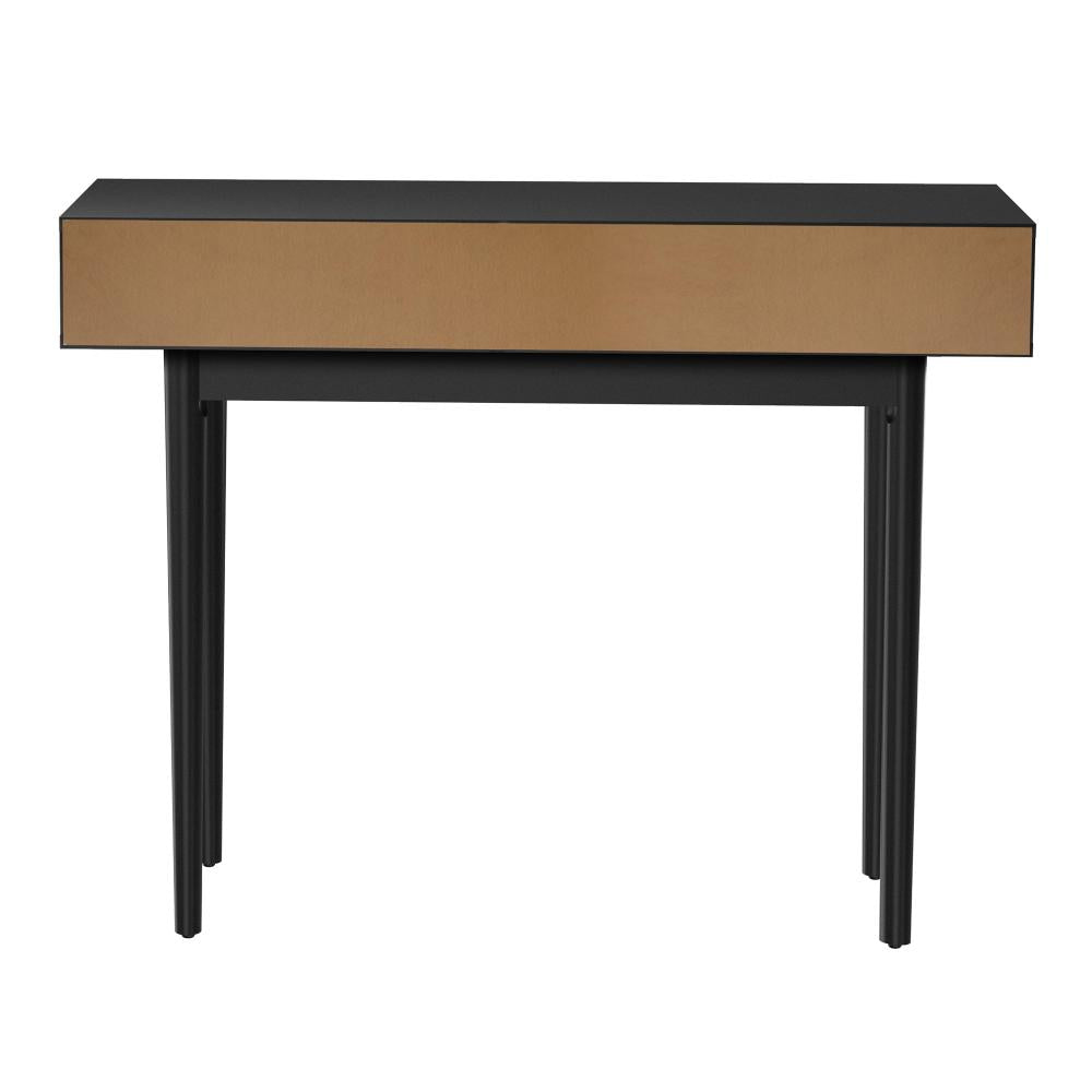 Oikiture Console Table, 100cm Entry Hallway Side Table with 2 Storage Drawer Display Desk Black-Console Table-PEROZ Accessories